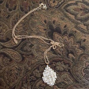 gold and cream bead necklace